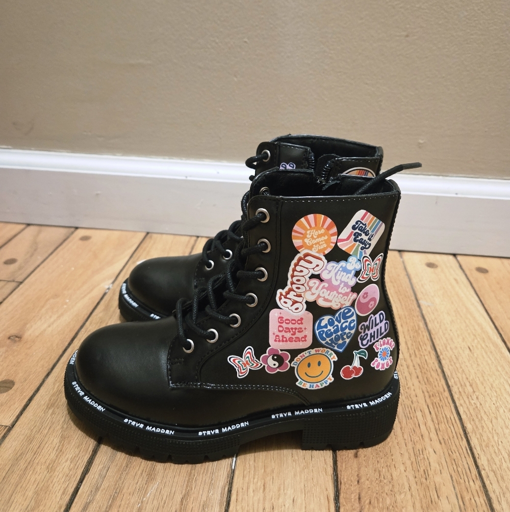 Steve Madden Little Girls Embellished Combat Boots - Sz 12